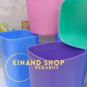 12 PCS GELAS SEGI MEWAH PLASTIK DOP TEBAL GALAXY 400 MILI