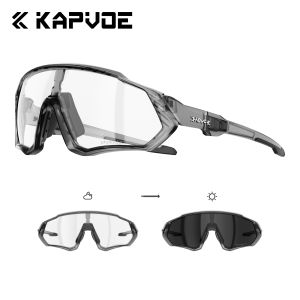 Kapvoe(kapvoe) | KAPVOE Photochromic Cycling Glasses UV400 Bike Sports Sunglasses Men Women Outdoor Biking Running Goggles with Myopia Frame