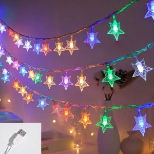 1.5M/3M/6M/10M 10/20/40/80LED USB Star Fairy String Light Christmas DecorationWedding Birthday Party Bedroom Garden Holiday Xmas