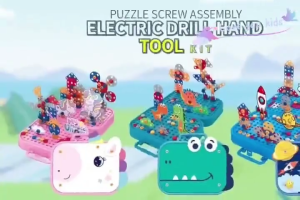 JOYTOY Anak-anak Sekrup Teka-teki Mainan Perakitan Bor Listrik Pembongkaran Alat Kotak