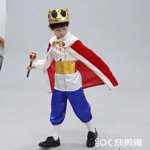 7Pcs Kids Boys Pirate Prince Cosplay Costume Royal King Outfit Halloween Christmas Dress Baby Gift