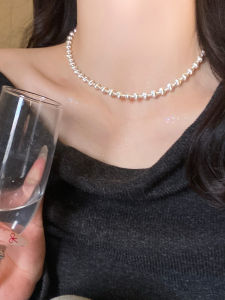 Womens Cats Eye Matte Pendant Necklace Luxury Minimalist Silver Ball Chain Jewelry  out Fashion Alloy round Bead Chain