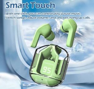 Headset Bluetooth 5.3 Earphone tws air 31 wireless led display Transparan