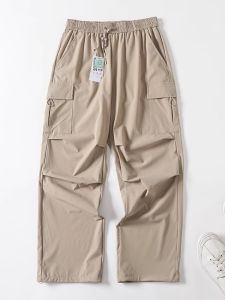 Quần Dài Thể Thao Nam Nữ Mùa Hè Mỏng Thoáng Khí Bằng Lụa Băng Quần Dài Ống Đứng Màu Đen Quần Dài Thường Ngày