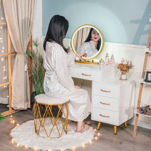 Makeup mirror LED Makeup Mirror Tricolor Touch Screen Desktop Standing Originality Desktop Vanity
