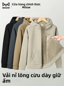 MiiOW | Áo Khoác Len Cừu Cashmere Dày Có Mũ