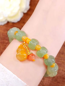  Design Female Style Pumpkin Gourd Bracelet Lucky Charm Birthday Gift Ethnic Style Carved Turpan Pumpkin Bracelet