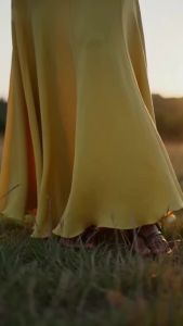 PRINTKAOIR Summer Womens Mid Waist Chiffon Flowy Maxi Skirt Dandelion Yellow Casual Elegant Pleated A‑Line Long Skirt For Women
