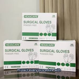 (piece) Surgical Gloves - Sterile - Hexacare | Powder-Free Latex | Sold Per Pair