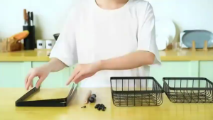 2 Tier Onion Rack Fruit Basket Rack Vegetable Storage Kitchen Rack Home Organizer Storage Rack