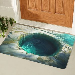 VIKAMA 3D Soft Diatomite Ocean Style Entrance Door Mat Kitchen Bathroom Water-Absorbent Non-Slip Foot Mat Home Decor Summer