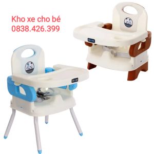 Ghế ăn dặm đa năng 3in1 Spacebaby kèm dây đai an toànchân sắt nâng độ cao cho bé