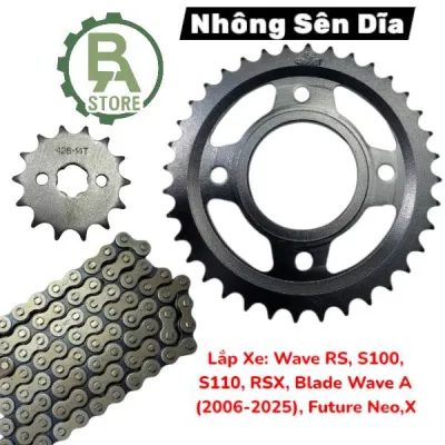 Nhông sên dĩa xe Wave Rs wave s s100 RSX Wave alpha (2006-2023)... bán lẻ giá sỉ