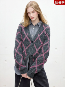 Juicy Couture | Wool Texture Knitted Cardigan