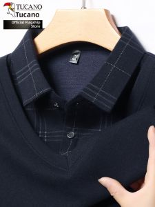 TUCANO | Mock Layer Collar Long Sleeve T-shirt Polo Shirt