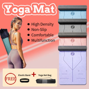 Yoga Mat TPE Workout Anti Slip 6mm Soft High Density Body Line Fitness Sports Outdoor Exercise Carpet Mat For Beginner Environmental Fitness Gymnastics Mats Yoga Mat Bag