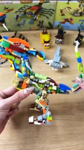 Bộ lắp ráp khủng long xe cứu hỏa động vật 12 con giáp vui nhộn cho bé