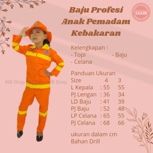 Baju Profesi Anak Pemadam Kebakaran Cocok Untuk Karnaval