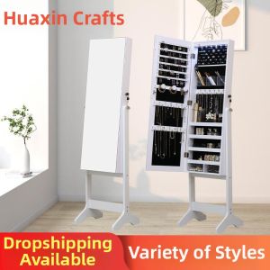 Lighted Full-length Mirror Jewelry Storage Cabinet