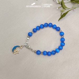 Gelang Kristal Batu Bentuk Bulat Warna Biru Untuk Wanita Galaxy Series