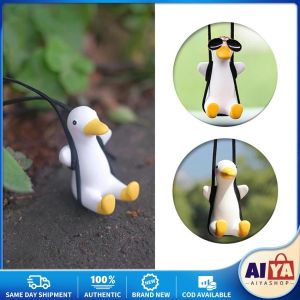 ★Same Day Shipping★ Anime Gypsum Swing Duck Car Interior Decoration Cute Wearing Hat Glasses Duck Auto Rearview Mirror Pendant for Car Accessories 306A-LZC-Car-Duck-Pendant