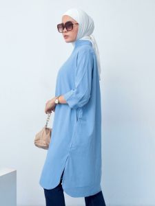 TUNIK WANITA OVERSIZE LUCIA LINEN IMPORT POLOS PUTIH BIRU SAGE PINK JUMBO BIGSIZE XXL