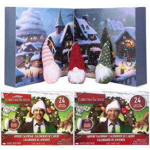 【New Arrival】 Christmas Gnome Advent Calendar 2024 Vintage Movie Style Holiday Countdown Calendar with Gnome Figurines for Christmas Decor