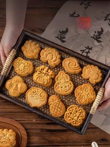 New 2025 National Style Mooncake Mold Hand Pressed Lotus Cloud Gourd Shaped Guangdong Style Baking Tools ABS Material 75g 50g 63