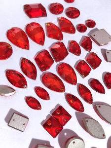 Exquisite Double Hole Flat Bottom Hand Sewn Marquise Cut Synthetic Cubic Zirconia Waterdrop Satellite Long Rectangle Fancy Shape Rhinestones