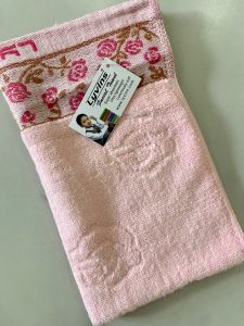 KHĂN MẶT THÊU HOA ĐÀO  LOGO VINHLY  CHẤT COTTON ORGANIC 100% .