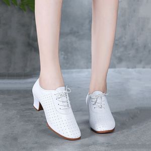 Latin dance Square Dancer Mid Heel Soft Soled Dance Shoes Oxford Bottom Social Dance
