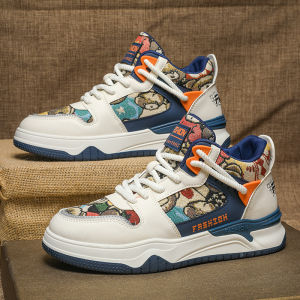 รองเท้าผ้าใบส้นหนาแบบสวมสำหรับผู้ชายในช่วงฤดูหนาว รองเท้าบอร์ดแบบสวมส้นเตี้ย พื้นยาง สวมใส่สบาย ทรงหัวมน ทรงหัวมน