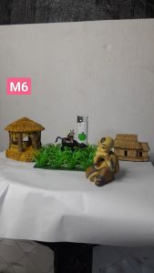 Mô hình trang trí hòn non bộ - phun kiện tượng nhà mát cho bể cá - trọn bộ tượng