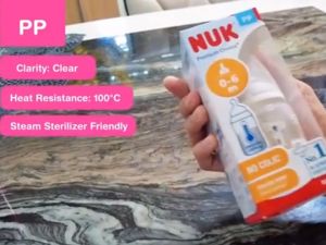 NUK Wide Neck 150ml/ 5oz PP Feeding Bottle with Silicone Teat & Temperature Control Premium Choice+