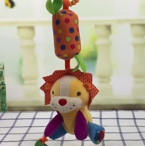 Baby Stroller Crib Hanging Toy Plush Animal Rattle Clip Soft Sensory Pram Nursery Newborn