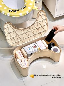 Bathroom Toilet Stool Anti-Slip Footrest for Pregnant Women Children Step Stool Tissue Storage Stool Modern Simple Style