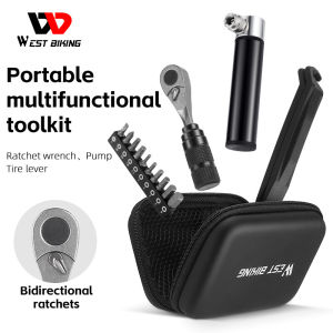 Tây đi xe đạp di động sửa chữa xe đạp túi công cụ với máy bơm nhỏ dụng cụ xe đạp bộ hoàn chỉnh ban đầu vá Kit Phụ kiện công cụ sửa chữa lốp xe Phụ tùng xe đạp phụ kiện