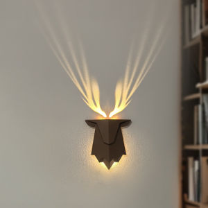 Deer Shadow Night Light Rechargeable 3 Levels Brightness Sleeping Wall Lamp Stepless Dimming Beside Lamp For Bedroom Decor