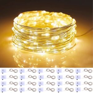 20Pcs LED String Lights 8colors Atmosphere Colored Light Battery Powered Fairy Lights For Christmas Outdoor Room Festival Decor