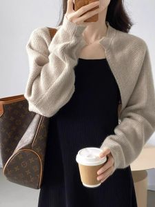 PEIXI | French Style Short Knit Cardigan Autumn Batwing Sweater