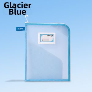 deli | Transparent L-Shaped Zipper Organizer File Folders A4