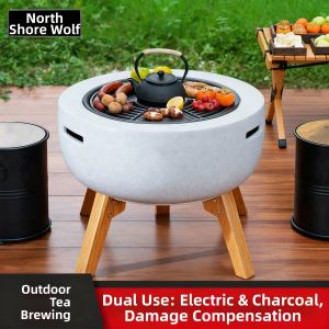 BEIANLANG | Indoor Outdoor Electric and Charcoal Heating Tea Set