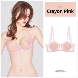 Miss Curiosity | French Lace Half Cup Thin Breathable Seductive Low Cut Womens Bra Set