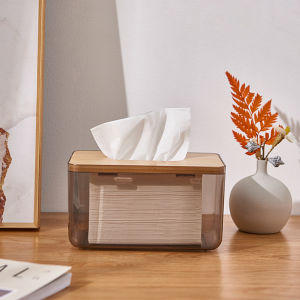 AmoKi Tissue Box: Gray Transparent & Nordic Style
