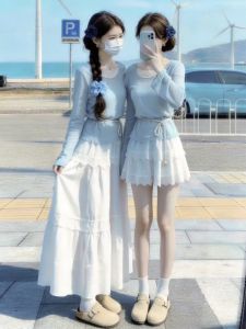 Karrar betsey | Bộ Đầm Dài Phong Cách Resort Đảo Màu Xanh Cho Mùa Hè