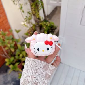 Sanrio | Cute Cartoon Sanrio Hello Kitty Earphone Covers For Airpod 4 Pro Pro2 Silicone Protective Soft Headphones Cover With Pendant