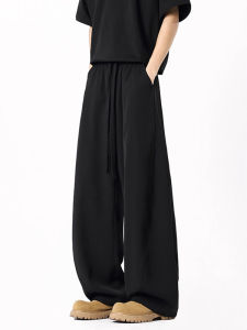 Quần Ống Đứng Màu Trơn Thường Ngày Quần Ống Đứng Rộng Rãi Cạp Vừa Quần Áo Nam Thời Trang Quần Dài Màu Xanh Lá Cây