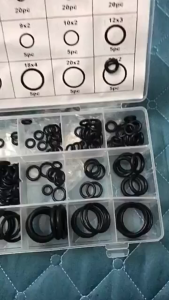 Bộ 225 Chiếc Vòng Chữ O Cao Su Nitrile Màu Đen Có Hộp Vòng Đệm Dầu Các Loại Vòng Đệm Vòng Đệm Ống Nước