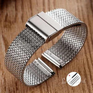 Dây Đeo Đồng Hồ Bằng Thép Không Gỉ Đa Năng Có Khóa Gấp 16mm-20mm Vòng Đeo Tay Bằng Kim Loại Màu Bạc Dành Cho Doanh Nhân Tương Thích Với DW Casio Seiko