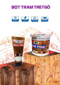 Bột trét gỗ trám vết nứt lỗ đinh che khuyết điểm gỗ WOOD FILLER Bosny- Thái L